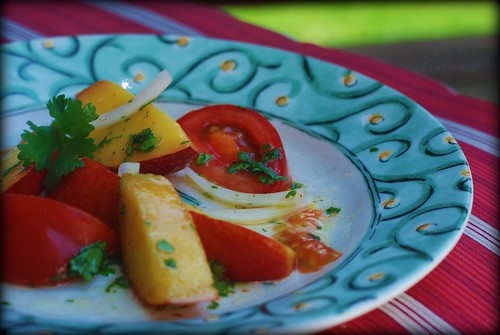 Cilantro Peach Tomato Salad