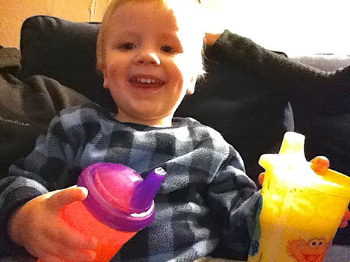 Double fisting the sippy cups