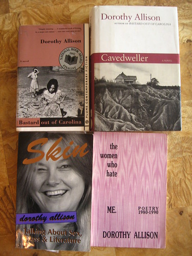 Dorothy Allison books from the Bitch Media Community Lending Library and my personal collection