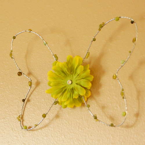 Hand formed and beaded Butterfly wire wall decor by Ladybugs & Bullfrogs
