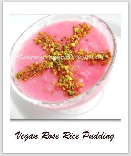 Vegan Rose Rice Pudding