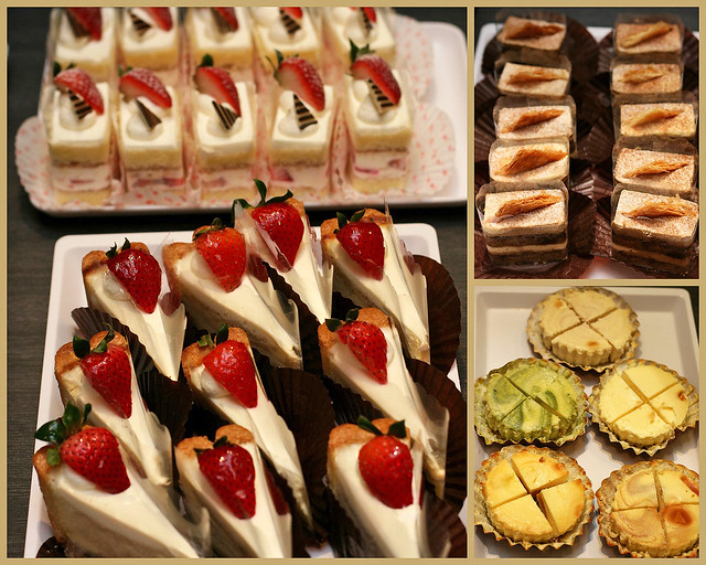 Treats from Pâtisserie Glacé: Strawberry Shortcake, Low-fat Cheese Tart, Earl Grey Tiramisu, Rin Rin Ice Cheese Tarts