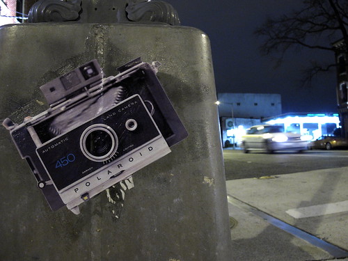 Polaroid Sticker on Lamppost
