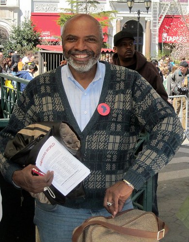 Abayomi Azikiwe, editor of the Pan-African News Wire, in Union Square covering the national anti-war demonstration in New York on April 9, 2011. (Photo: Greg Butterfield) by Pan-African News Wire File Photos