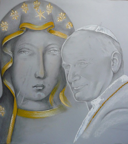 Madonna Nera di Czestochowa con Giovanni Paolo II  by Isabel von Piotrowski