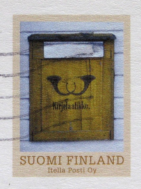 Finland postcard postbox stamp