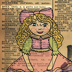 1940s dictionary page doll