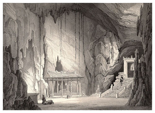 001-Gruta y pagoda en las montañas de marmor-Conchinchina-Journal de la navigation autour du globe… 1837-Barón de Bouganville-fuente BOTANICUS