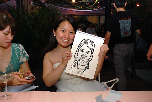Caricature live sketching for Mark and Ivy's wedding solemization - 13