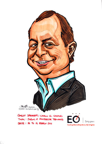 Mr Carlo G Santoro caricature for EO Singapore