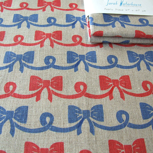 Nautical Bows hand printed fabric