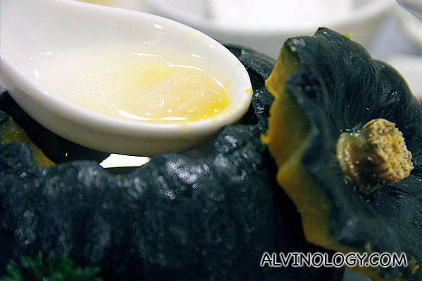 There's morsels of seafood in the soup, including abalone and shark's fin