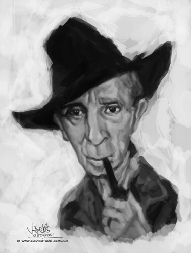 Digital caricature sketch study 2 of Norman Rockwell