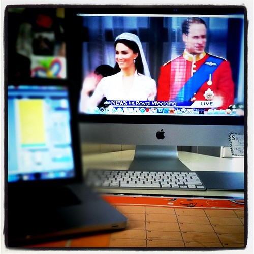. the royal wedding while working .