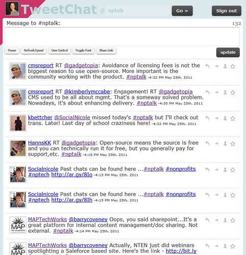 screen capture - #nptalk Twitter Chat (May 25, 2011)
