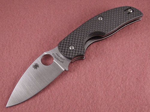 Spyderco Sage Folding Knife 3" S30V Plain Blade, Carbon Fiber Handles