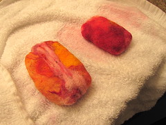 Making felted soap