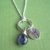 Owl and Iolite Necklace