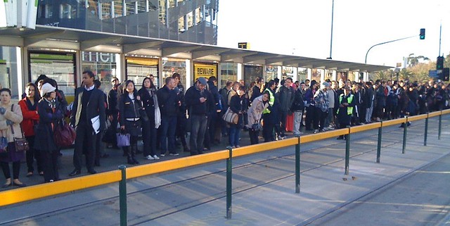 POTD: St Kilda Road superstop tram queue