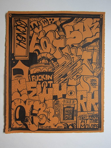 OVERCONSUME "At the Movies" NYC Graffiti Drawing, 2011 by Making Deals Zine