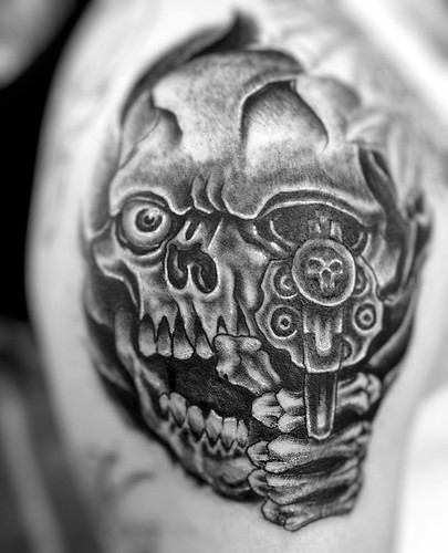 chicano skull tattoo art
