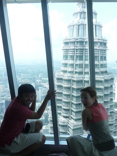 Reaching the 86th floor of the Petronas Towers in Malaysia