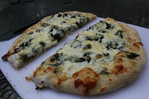 Grilled Chard and Garlic Pizza
