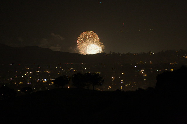 fireworks from the rose bowl