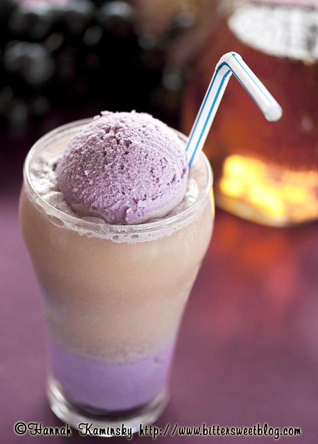 Purple Cow Ice Cream and shake with straw