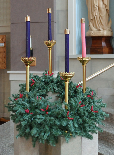 Our Lady of Lourdes Church, in Washington, Missouri, USA - Advent wreath