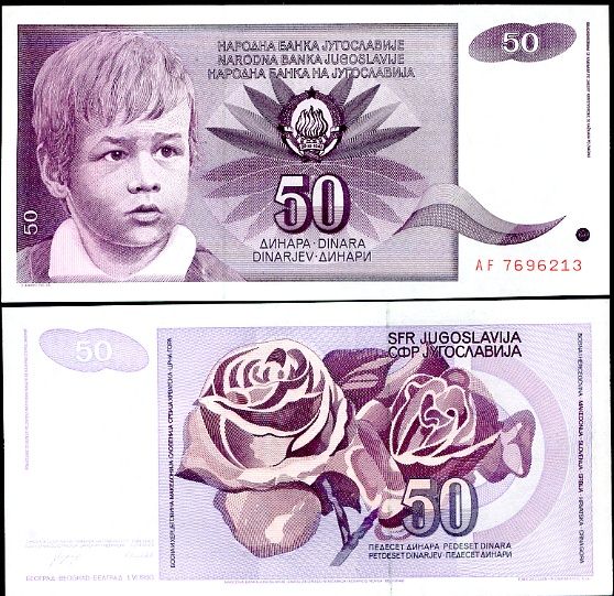 50 Dinárov Juhoslávia 1990, P104