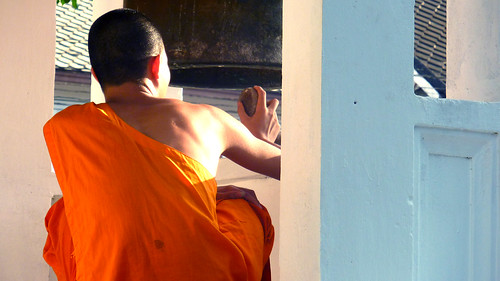 Ringing the bell, Luang Prabang