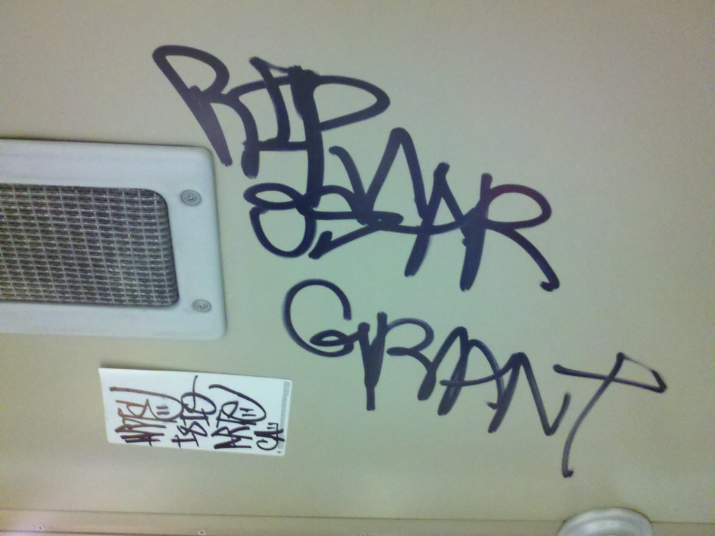 Street Art, Graffiti, Bart, Train, Oscar Grant, RIP,