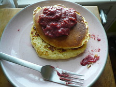 Pancakes and Cranberry Curd