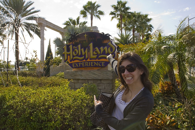 K is excited to be at the HOLY LAND EXPERIENCE