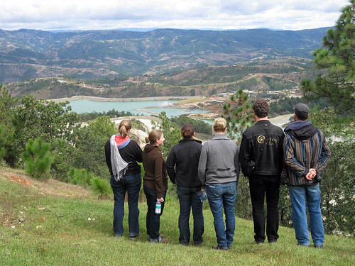 The delegation views the Marlin tailings impoundment