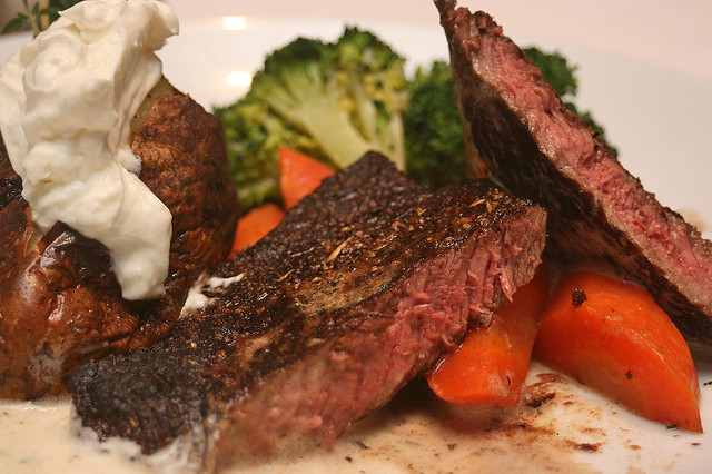 Black Angus Top Sirloin - grilled to order, topped with herb butter and served with garden vegetables