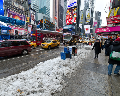 new york times square day. Times Square Snow Day,