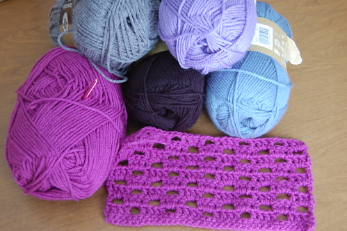 crochet sampler afghan - progress 1