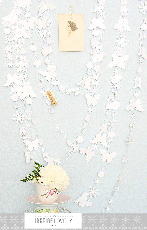 sweet white butterfly garland
