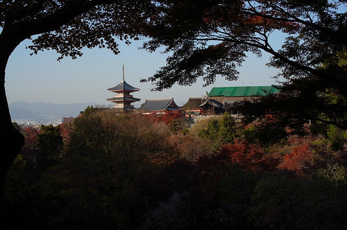 the distant view of Kiyomizu-dera temple