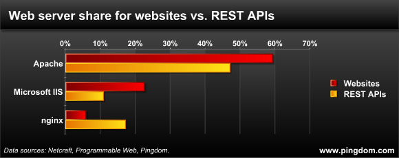 REST API vs Website web server usage