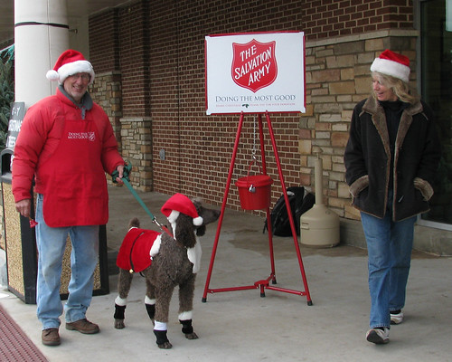 a cute surprise at the Salvation Army kettle ...