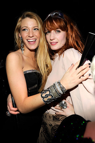 Actress Blake Lively and Singer Florence Welch New Year's Eve at Marquee Nightclub in The Cosmopolitan of Las Vegas