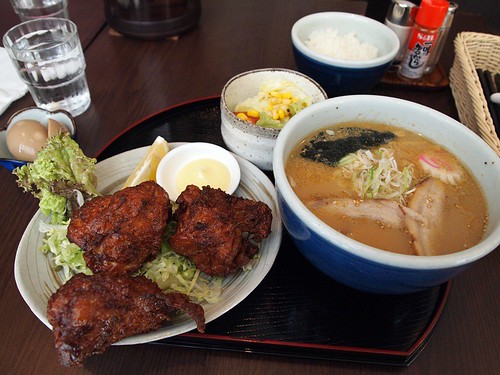Karaage chicken set with shio ramen