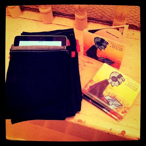 Adding denim iPad sleeves and CDs to my shop.