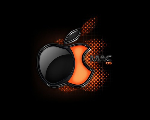 Black And Orange Wallpaper. Apple Black Ground Orange Logo