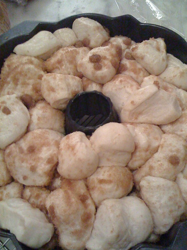 Monkey bread waiting for th oven