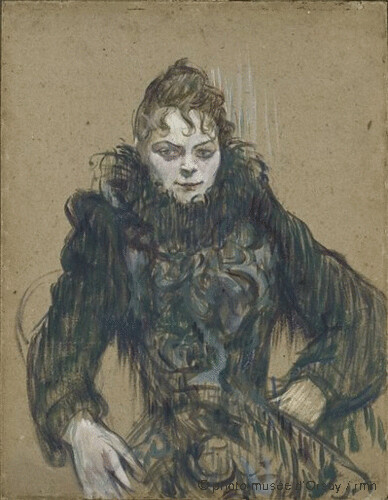 Femme au boa noir, Henri de Toulouse-Lautrec,  1892