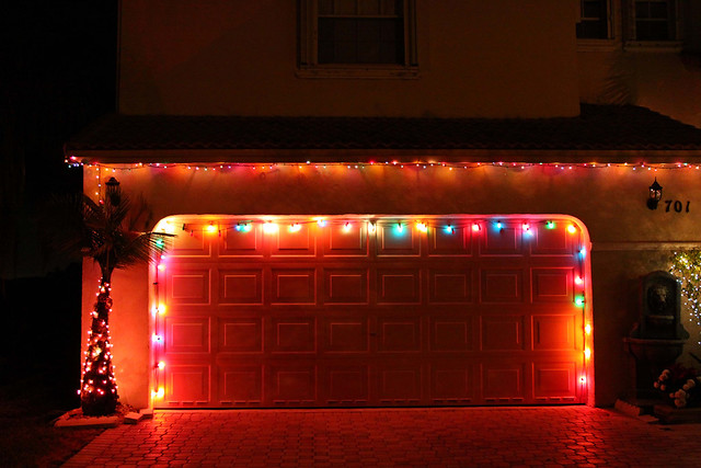 Christmas Eve garage lights